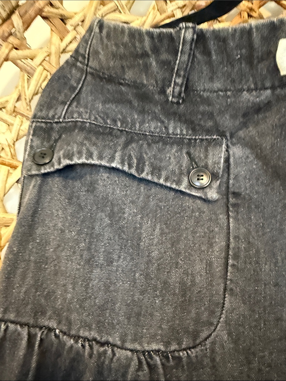 DAVI & DANI Black Washed Denim Wide-Leg Pants - Picture 5 of 16